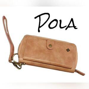 POLA wallet pink leather
